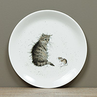 Wrendale Teller CAT & MOUSE - 20 cm Porzellanteller Katze