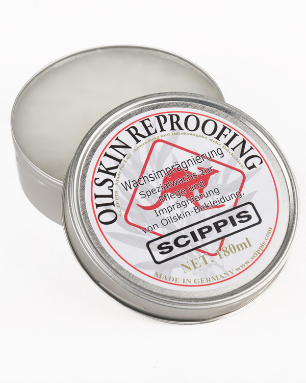 Oilskin Pflegemittel von Scippis | Oilskin Reproofing Wachs und Spray