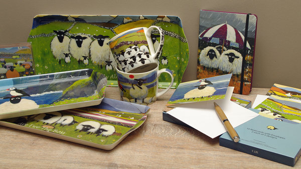 Sandwich Tabletts, Notizbücher und Grußkarten von Thomas Joseph aus Irland, mit den humorvollen Motiven irischer Schafe.
