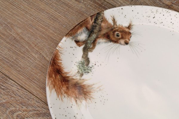 Wrendale Essteller SQUIRREL - 27 cm Porzellanteller Eichhörnchen